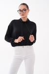Kadın Dik Yaka Altı Lastik Detaylı Modal Sweatshirt 265194 -