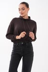 Kadın Dik Yaka Altı Lastik Detaylı Modal Sweatshirt 265194 -