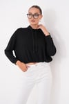 Kadın Dik Yaka Altı Lastik Detaylı Modal Sweatshirt 265194 -