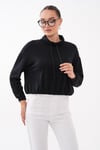 Kadın Dik Yaka Altı Lastik Detaylı Modal Sweatshirt 265194 -