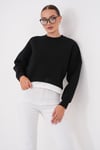Kadın Eteği Gömlek Görünümlü Bisiklet Yaka Kısa Sweatshirt 265219 -