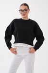 Kadın Eteği Gömlek Görünümlü Bisiklet Yaka Kısa Sweatshirt 265219 -