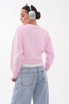 Kadın Eteği Gömlek Görünümlü Bisiklet Yaka Kısa Sweatshirt 265219 -