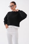 Kadın Eteği Gömlek Görünümlü Bisiklet Yaka Kısa Sweatshirt 265219 -