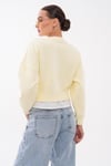 Kadın Eteği Gömlek Görünümlü Bisiklet Yaka Kısa Sweatshirt 265219 -