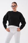 Kadın Eteği Gömlek Görünümlü Bisiklet Yaka Kısa Sweatshirt 265219 -