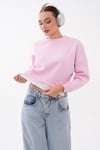 Kadın Eteği Gömlek Görünümlü Bisiklet Yaka Kısa Sweatshirt 265219 -