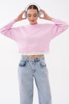 Kadın Eteği Gömlek Görünümlü Bisiklet Yaka Kısa Sweatshirt 265219 -