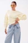 Kadın Eteği Gömlek Görünümlü Bisiklet Yaka Kısa Sweatshirt 265219 -