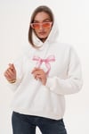Kadın Fiyonk Baskılı Kapüşonlu Üç İplik Sweatshirt 255390 -