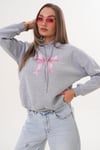 Kadın Fiyonk Baskılı Kapüşonlu Üç İplik Sweatshirt 255390 -