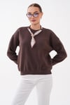 Kadın Fular Detaylı Oversize Sweatshirt 265128 -