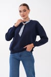 Kadın Fular Detaylı Oversize Sweatshirt 265128 -