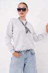 Kadın Fular Detaylı Oversize Sweatshirt 265128 -