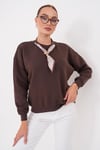 Kadın Fular Detaylı Oversize Sweatshirt 265128 -