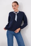 Kadın Fular Detaylı Oversize Sweatshirt 265128 -