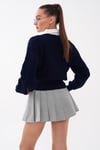 Kadın Gömlek Yaka Detaylı Selanik Örme Kazak 255153 - 265006