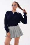 Kadın Gömlek Yaka Detaylı Selanik Örme Kazak 255153 - 265006