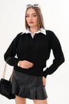 Kadın Gömlek Yaka Detaylı Selanik Örme Kazak 255153 - 265006
