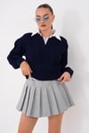 Kadın Gömlek Yaka Detaylı Selanik Örme Kazak 255153 - 265006