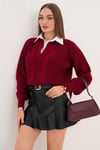 Kadın Gömlek Yaka Detaylı Selanik Örme Kazak 255153 - 265006