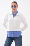 Kadın Gömlek Yaka Görünümlü Fermuarlı Sweatshirt 265129 -