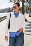 Kadın Gömlek Yaka Görünümlü Fermuarlı Sweatshirt 265129 -