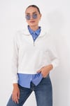 Kadın Gömlek Yaka Görünümlü Fermuarlı Sweatshirt 265129 -