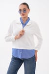 Kadın Gömlek Yaka Görünümlü Fermuarlı Sweatshirt 265129 -
