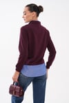 Kadın Gömlek Yaka Görünümlü Fermuarlı Sweatshirt 265129 -