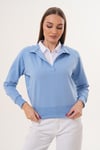 Kadın Gömlek Yaka İki İplik Sweatshirt 255451 -