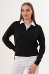 Kadın Gömlek Yaka İki İplik Sweatshirt 255451 -
