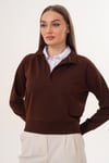 Kadın Gömlek Yaka İki İplik Sweatshirt 255451 -