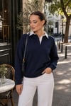 Kadın Gömlek Yaka Sweatshirt 265121 -