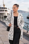 Kadın Güneş Desenli Önü Açık Triko Örme Hırka 265302 -