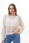 Kadın İnci Boncuk Detaylı Triko Örme Hırka 250398 -