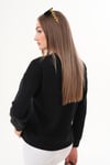 Kadın İnci Detaylı Selanik Örme Sweatshirt 255225 -