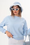 Kadın İnci Detaylı Selanik Örme Sweatshirt 255225 -