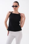 Kadın İp Askılı Fiyonk Detaylu Bluz 260581 -