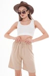 Kadın İp Detaylı Sofia Keten Şort 250007 -