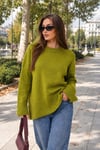 Kadın İspanyol Kol Triko Örme Kazak 265029 -