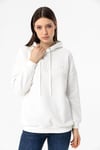 Kadın Kabartma Baskılı Kapüşonlu Üç İplik Sweatshirt