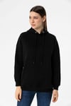 Kadın Kabartma Baskılı Kapüşonlu Üç İplik Sweatshirt