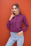 Kadın Kanguru Cepli Kapüşon Detaylı İki İplik Kısa Sweatshirt 245123 -