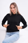 Kadın Kanguru Cepli Kapüşon Detaylı İki İplik Kısa Sweatshirt 245123 -