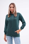 Kadın Kanguru Cepli Kapüşonlu İki İplik Sweatshirt 245099 -