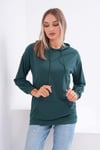 Kadın Kanguru Cepli Kapüşonlu İki İplik Sweatshirt 245099 -