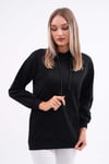 Kadın Kanguru Cepli Kapüşonlu İki İplik Sweatshirt 245099 -