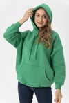 Kadın Kanguru Cepli Kapüşonlu Üç İplik Oversize Sweatshirt