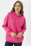 Kadın Kanguru Cepli Kapüşonlu Üç İplik Oversize Sweatshirt